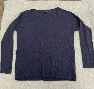 Patagonia Worn Wear Navy Blue Light Sweater 100% Organic Cotton, Size S Small